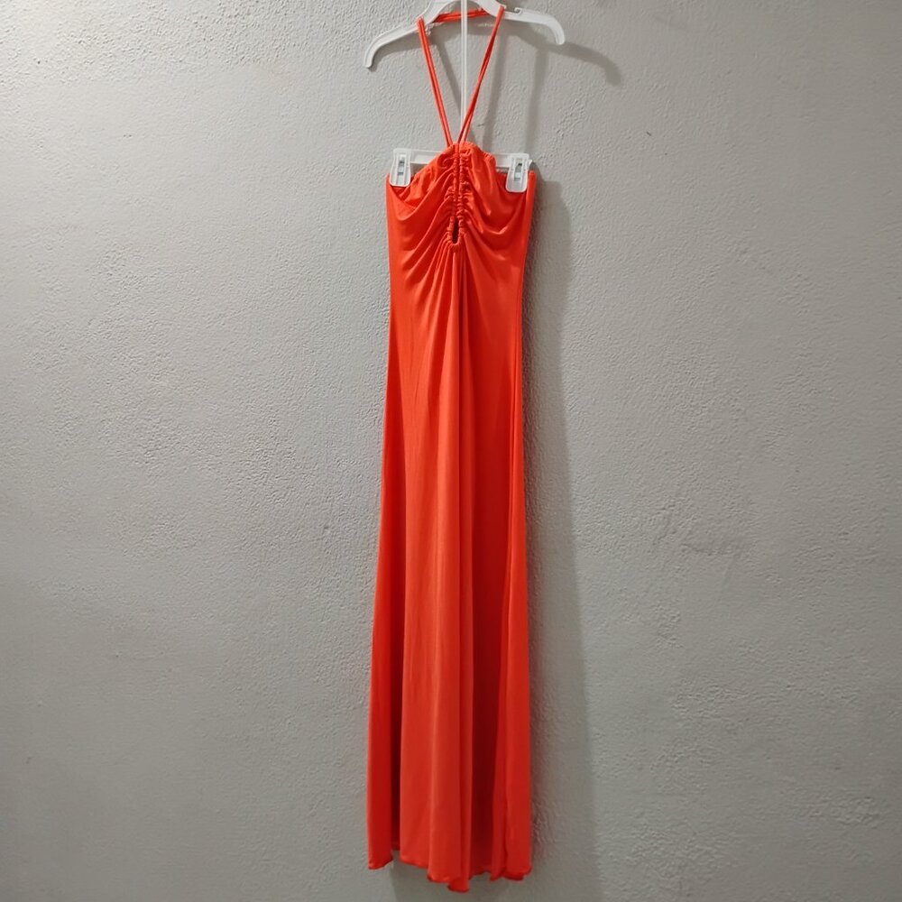Sincerly Jules-S-- (LYCRAS TEXTURED) -RADIANT ORANGES COLORS-STRAPLESS & HALTHER